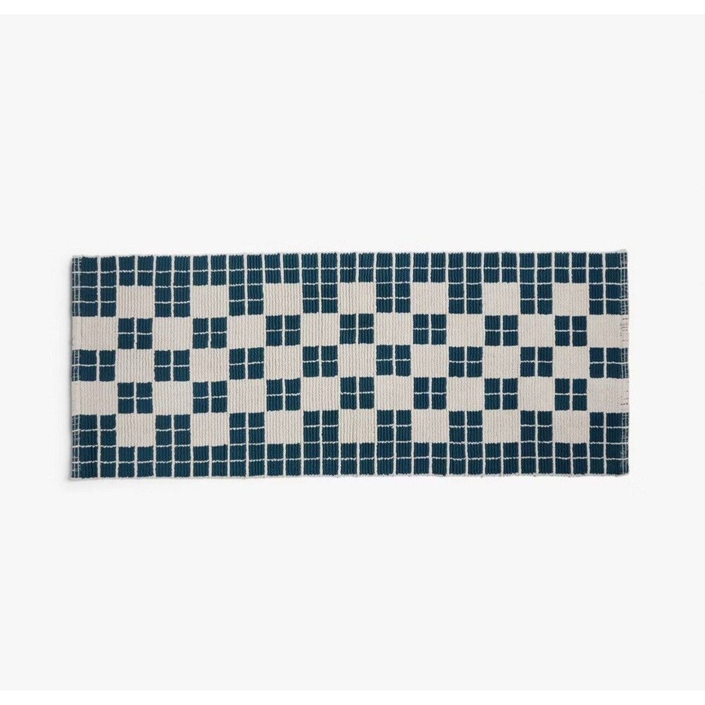 24”x62" Cotton Tile Tub Bath Mat - Blue Cove - Parachute NEW